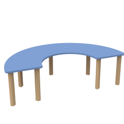 Tavolo a corona con piedi in legno